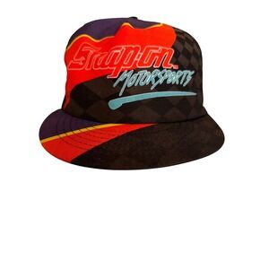 Vintage 90s Snap On Motorsports Racing Snapback Hat Black Red Blue Logo Cap